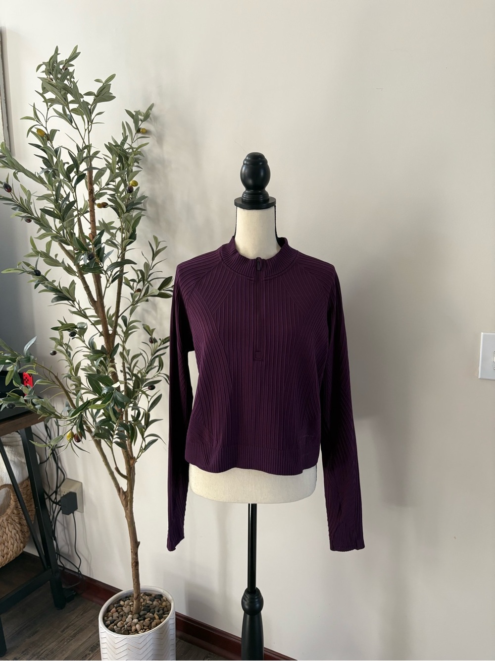 Lululemon Rest Less Cropped Half Zip Long Sleeve Top